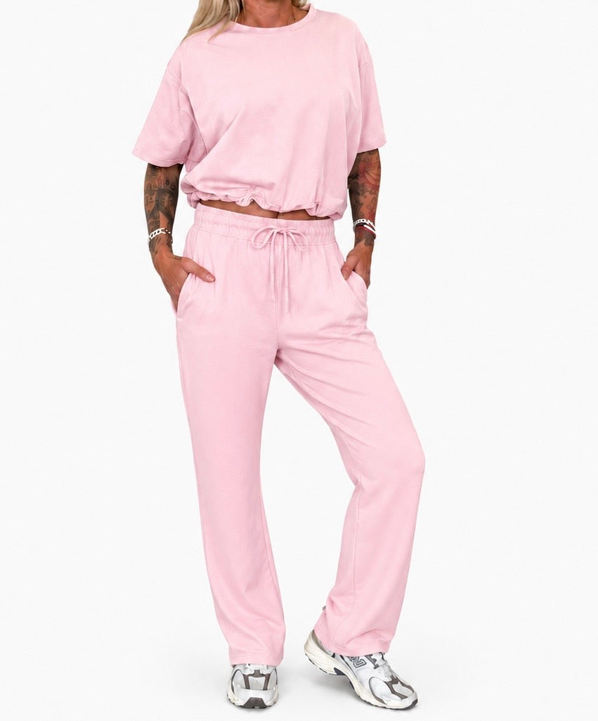 Crop set baby pink