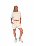Crop set short beige