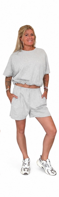 Crop set short grey