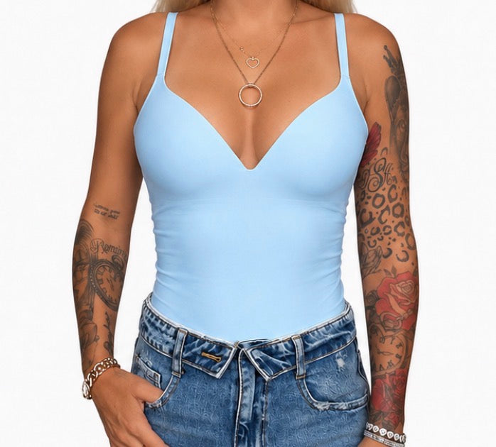 V shape body sky blue