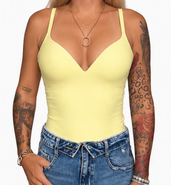 V shape body butter yellow
