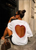 Heart back tee white
